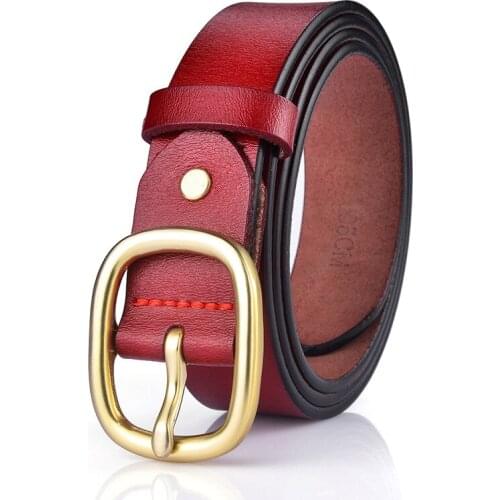 New belt pin buckle ladies genuine leather cowhide retro wild belt Korean decoration fashion casual pants belt