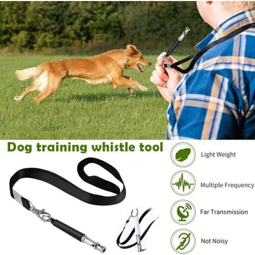 NEW Dog Whistles Adjustable Tone to Prevent Barking Professional Dog Training Whistles Training Tool with Black Leash