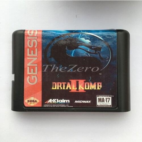 Kmbt Mortal 2 EU/JAP Shell for 16 bit Game Card for Genesis System for Sega Mega Drive