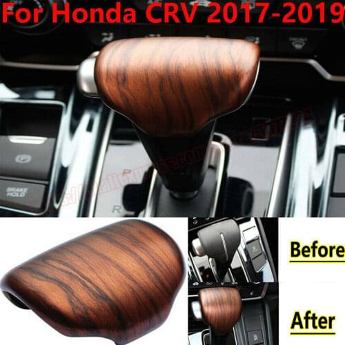 Wood Grain Gear Lever Shift Knob Cover Trim For Honda CR-V CRV 2017 2018 2019 2020 2021