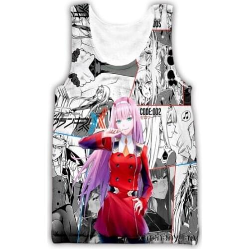 Anime DARLING in the FRANXX 3D Print Causal Clothing New Fashion Men Women Vest Size S-5XL mesh top
