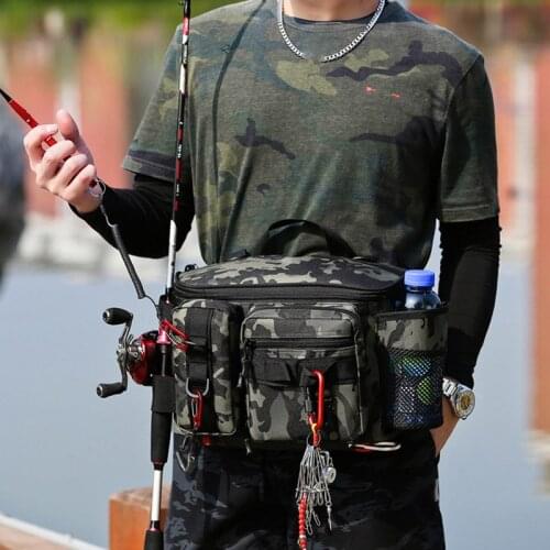 Fishing Waist Bag Tackle Bags Single Shoulder Crossbody Bag Waist Pack Fish Lures Gear Utility Storage Fishing Box Bag XA256G