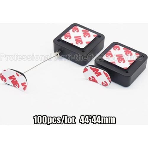 Square retractable anti-theft pull box recoiler with steel wire 44*44*16mm 100pcs