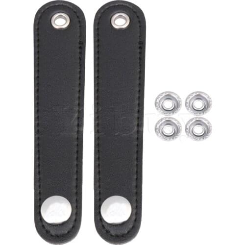 Yibuy 5.51x0.98inch Adjustable PU Leather Bellows Strap for Bass Accordion Set of 2