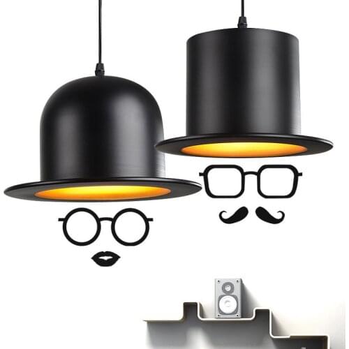 Retro top hat shape LED E27 Pendant Light for home improvement bedside restaurant living room study decoration Pendant Lamp