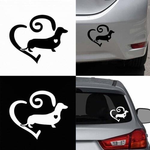 Dachshund Love Heart PET Adhesive Car Sticker Removable Vehicle Decor Decal good
