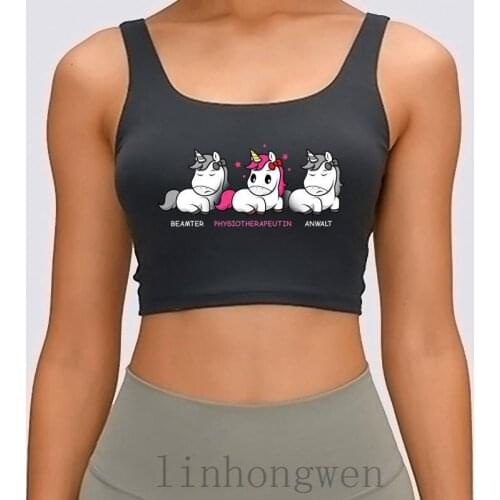 Physiotherapist Unicorn Funny Occupation Women Tank Top Natural Trend Euro Size S-XL Customized New Style Crop Top