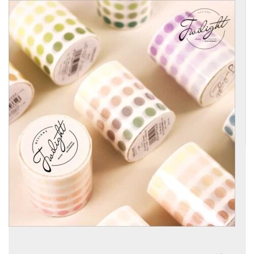 52mm Fresh Gradient Color dots Circular sticker decoration washi Tape DIY planner Diary scrapbooking Index masking tape escolar