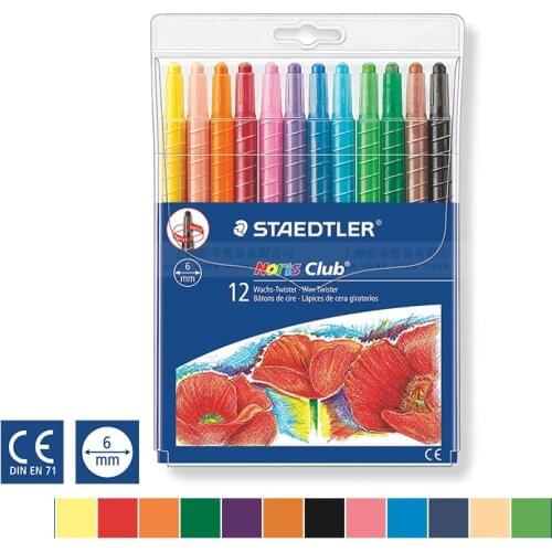 12 Color Brushes High Quality Crayons Set Student Supplies Rotatable Retractable Painting Graffiti Student Supplies Child DIY