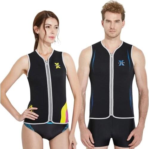 Wetsuit Vest Top Premium Neoprene 3mm 2mm Sleeveless Front Zipper for Women Men Diving Surfing Swimming Snorkeling