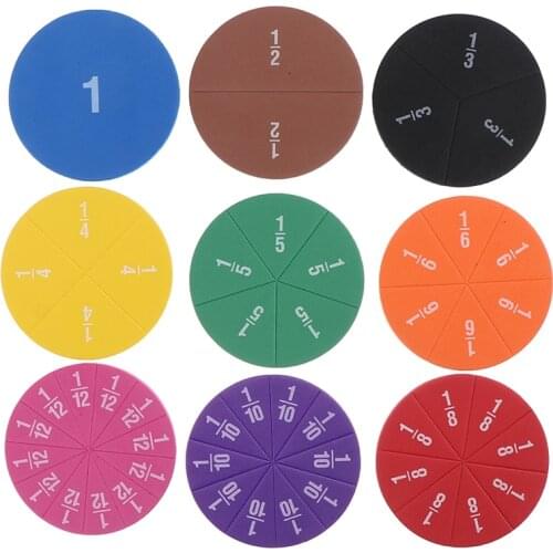 1 Set Circular Fractions Counting Chips Educational Math Toys Materials Mathematics Learning Kids Toy Gifts