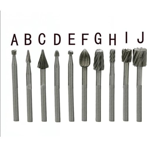 10Pc HSS Wood Drills Rotary File Dremel Rotary Tool Mini Drill Bit Set Cutting Tools For Woodworking Knife Wood Carving Tools