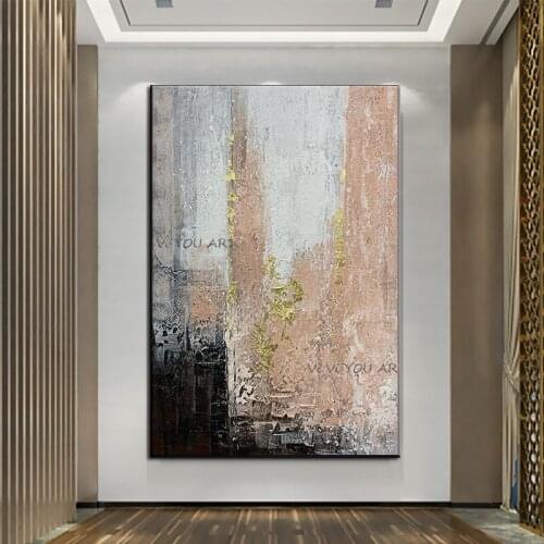 100% Fashion Personality Simplicity Pure Hand-Painted Oil Nordic Light Luxury Post-Modern Horizontal Abstract Art Design Mural