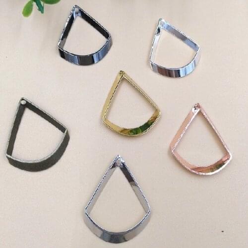 100 PCS 21*27mm Fashion Metal Copper Water Drop Pendant 5 Colors Plated Charm For Jewelry Making