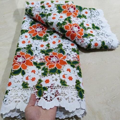 14 colors (5yards/pc) High quality African cord lace fabric beautiful flowers design guipure lace for party dress WYY002