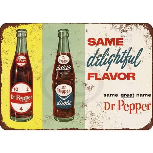 1963 Diet Dr. Pepper Retro Metal Tin Sign Plaque Poster Wall Decor Art Shabby Chic Gift