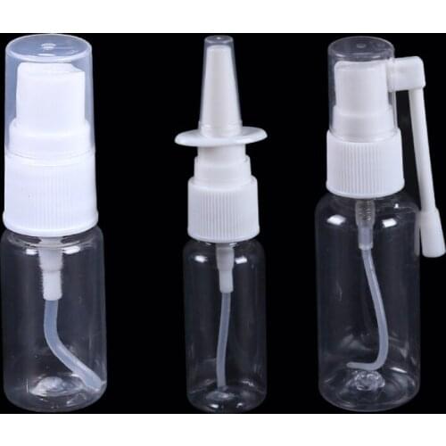 2pcs 10ml/20ml/30ml Clear Empty Plastic Nasal Spray Bottles Pump Sprayer Mist Nose Spray Refillable Bottling Packaging