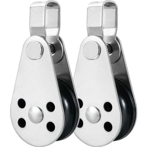 2pcs Strong Durable Stainless Steel Swivel Wheel Pulley for 2mm Rope