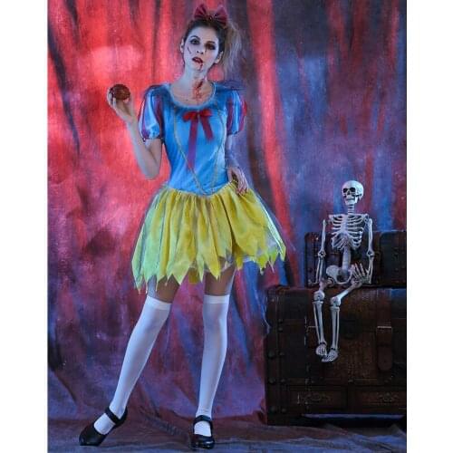 2019 Halloween Carnival Adult Women Blue Witch Dress Vampire Queen Cosplay Fancy Clothes for Masquerade Party New Style Costume