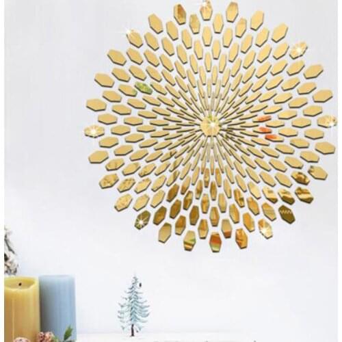 3D Mirror Wall Sticker Geometric Pattern TV Background Bedroom Corridor Stickers Wall Decor Home Decoration Mirror Wall Stick