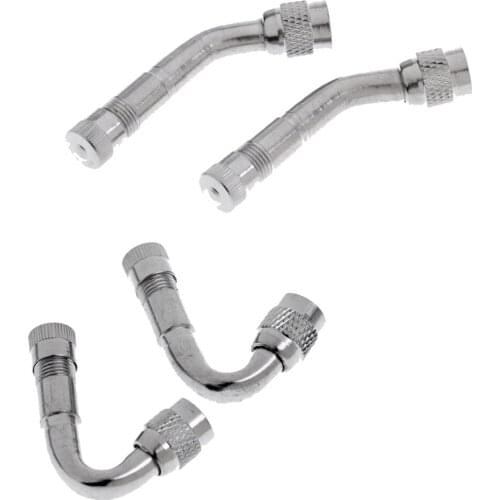 4 Pieces Tire Tyre Valve Stem Adapter Extension Stems Extender 45Degree 135Degree for Cars Trucks Bikes Scooters