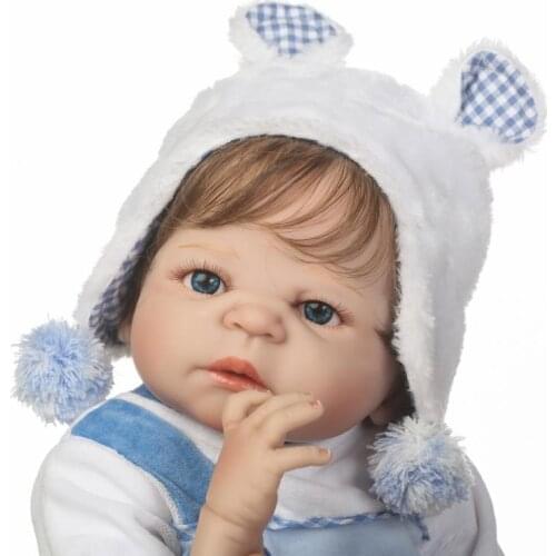 57CM lifelike Reborn Baby boy Doll Full Silicone Vinyl Bebes Reborn Realistic Princess Baby Toy Doll For Childrens Day Gifts