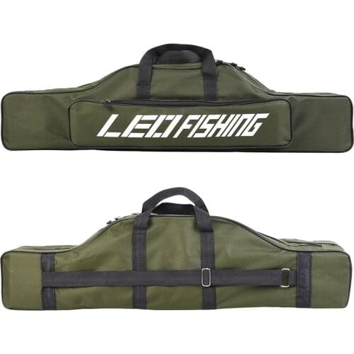 80cm Portable Double-layer Fishing Rod Bag Waterproof Fishing Tackle Carrier Storage Case Fishing Accessories 80 * 13 * 20cm