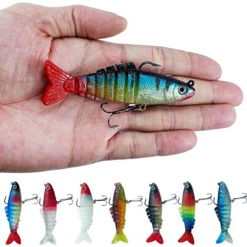 9cm 17.5g Glow Soft Lure Wobbler Artificial Bait Silicone Sink Sea Bass Pike Rockfish Grouper Carp Fishing Lead Jig Head 3D eyes