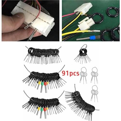 91Pcs Car Terminal Removal Tool Puller Auto Set Motorist Kit Automotive Repair Tool Stylus Wire Crimp Pin Extractor