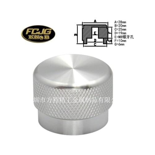 2pcs aluminum knob potentiometer knob Step 28*20*6mm Knurled cap Volume cylinder switch cap Wardrobe door handle Drawer