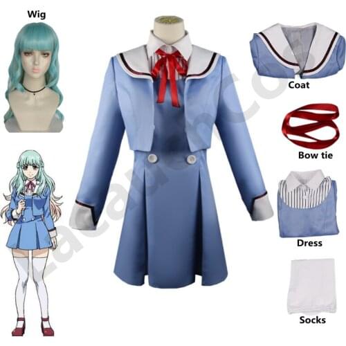 Anime Shinzaki Kuon High-Rise Invasion Cosplay Women Wave Wig CosplayJK Uniform Girls Women Halloween School Uniform Party Suit