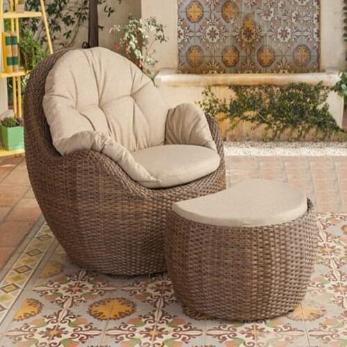 Freeshipping Lounger Outdoor Rattan Sofa Lying Bed Balcony Villa Outdoor PU Rattan Chairs Sets