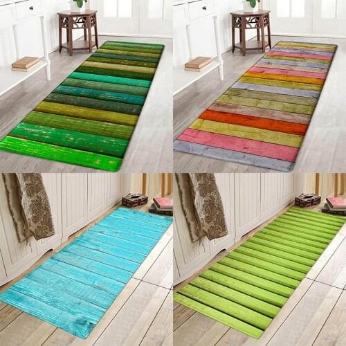 Color planks, flannel printing, home, anti-skid, absorbent mat, bathroom mat, bedside mat, door mat