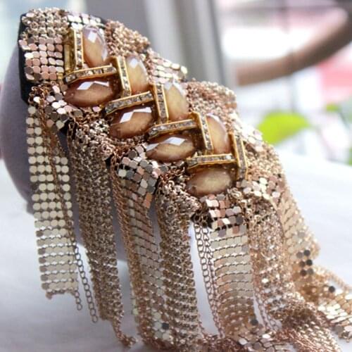 DIY one piece breastpin tassels shoulder board Epaulet metal patches for clothing QR-2567