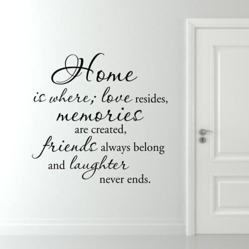 Home Is Where,love Resides Quotes Wall Sticker Vinyl Home Decor for Living Room Bedroom Interior Design Words Decals Mural S231