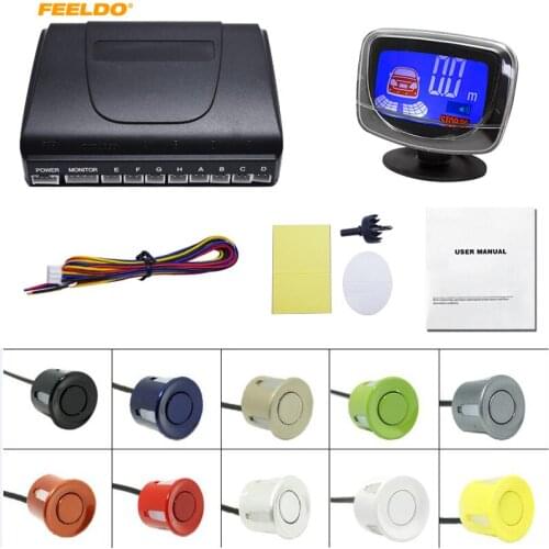 FEELDO 1Set New Style BiBi 8 Sensors Rear/Front Car LCD Monitor Display Parking Reverse Backup Radar System #AM2821