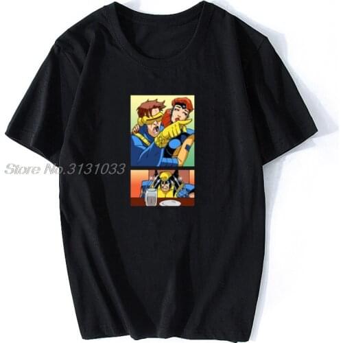 Woman Yelling At Cat Meme Phoenix Jeans Cyclops Black T-shirt Men Fashion Cotton Tshirt Anime Tees Harajuku Streetwear