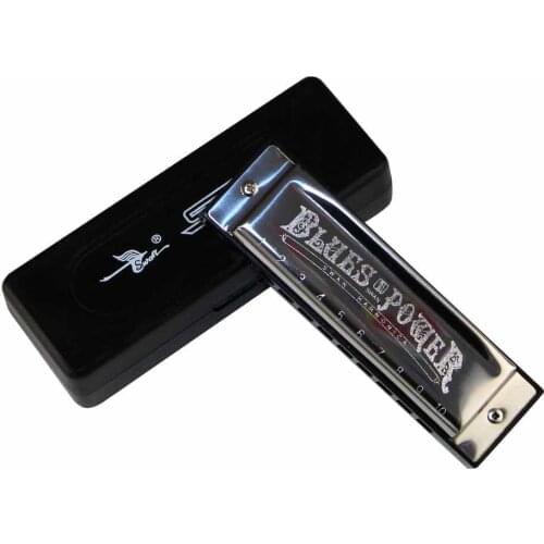 Harmonica SWAN Senior Bruce 10 Hole BLUES with case Brass stainless steel
