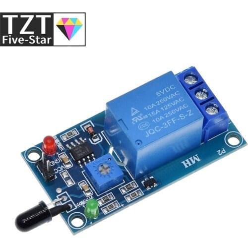 IR Infrared 1 Channel 5V 12V Flame Detection Sensor Module Fire Alarm Sensor Relay Module For Arduino