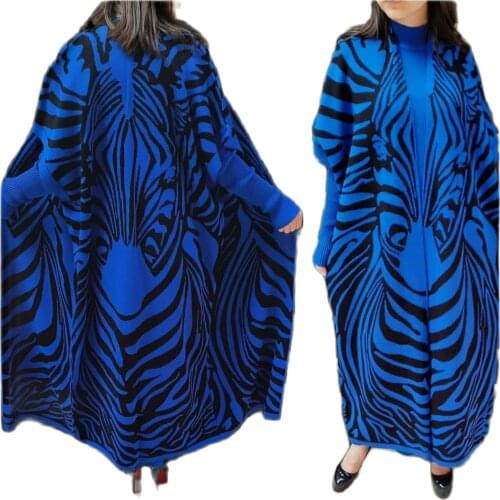 2 Piece Patterned Knitted Muslim Set Maxi Dress and Cardigan Abaya Hijab Dress Muslim Dress Woman Turkey Dubai Aid Moubarek