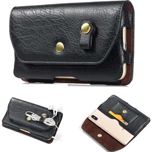 Leather Waist Bag Clip Belt Pouch Case For OUKITEL WP12 WP10 WP5 Pro K9 WP2 WP7 WP6 WP5000 K12 DOOGEE S80 Lite + Card Holder