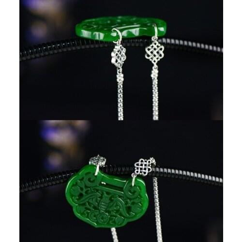 Expensive 925 Silver Jasper and white Lock Pendant For Women With Gemstones Antique Retro Pendants Jewelry Making Naturais