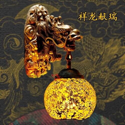 Lamp study office Southeast Asian Chinese style porch corridor bar lamp living room background wall faucet wall lamp