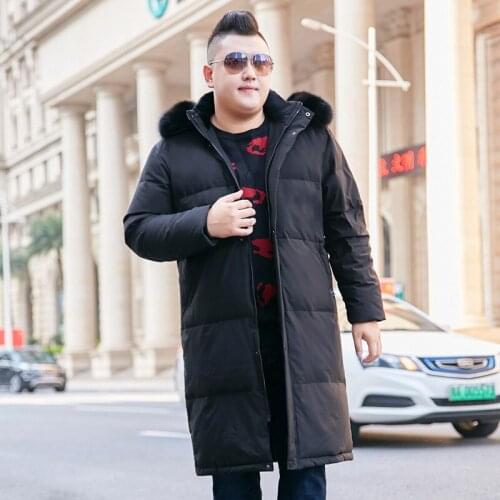 2019 Winter New Mens Oversized XL-9XL 10XL Winter With Detachable Fur Collar coat Long Over the Knee Black Winter clothes