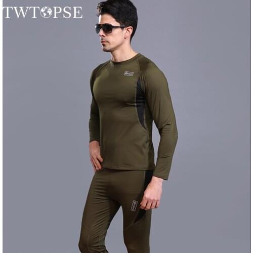 TWTOPSE Men Winter Cycling Base Layers Spors Underwear Suit Warm Fleece MTB Bike Bicycle Clothes Sports Skiing Skateboarding Set