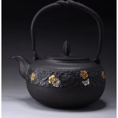 Cast Iron Tea Pot Set Japanese Teapot Tetsubin Kettle Drinkware 1400ml Kung Fu Infusers Tools With Metal Net Filter Teakettle