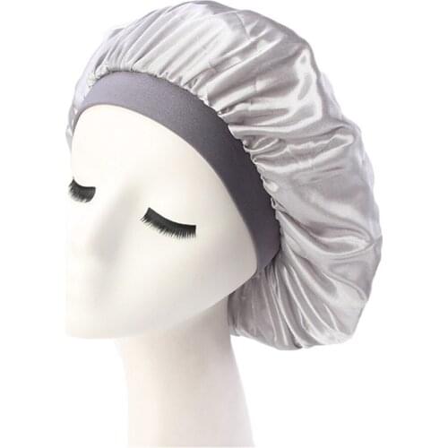 New Polyester Nightcap Double-Side Elastic Headwear Sleep Hat Home Women Head Wrap Tool