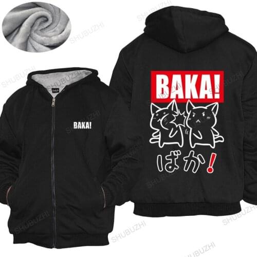New Arrived Men hoodies Funny Baka Rabbit Slap thick hoody Men Japan Anime Manga Meme warm coat Humor Homme shubuzhi thick hoody