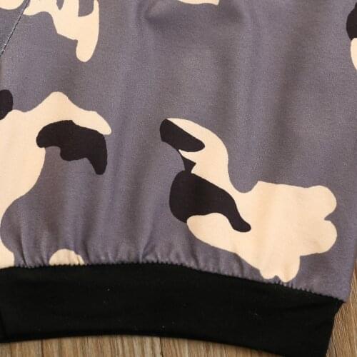 Toddler Baby Boy’s Short-sleeved Shorts Set Unique Letter Round Neck Tops and Camouflage Pattern Short Pants Summer Clothes Baby