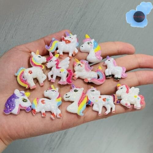 Wholesale 50pcs Shining Unicorn Animal Shoes Accessories Garden Shoes Fit Croc Jibz Charm DIY Wristband Children Gifts